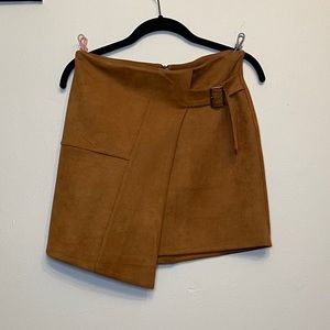 Suede mini skirt